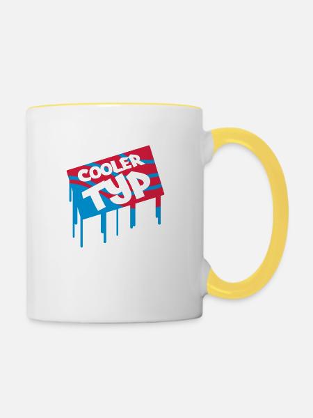 cooler_typ_2 - Tasse zweifarbig - Weiß/Gelb