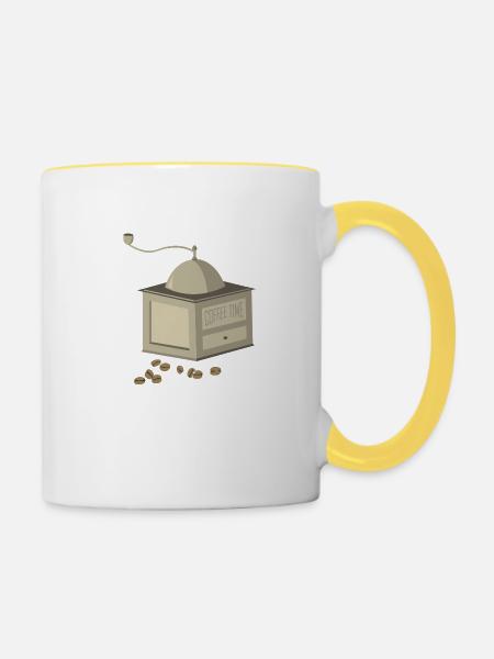 Kaffeezeit - Tasse zweifarbig - Weiß/Gelb
