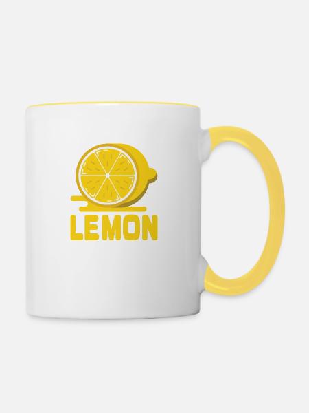 Lemon Zitrone - Tasse zweifarbig - Weiß/Gelb