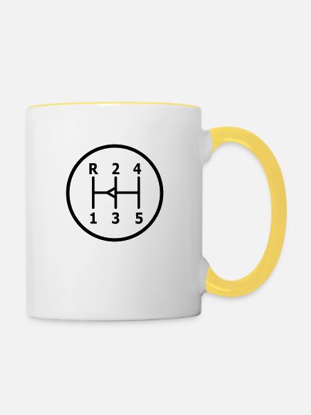 autos - Tasse zweifarbig - Weiß/Gelb