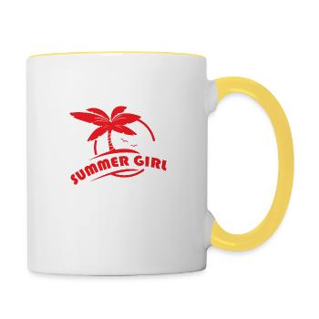 Summer Girl - Tasse zweifarbig - Weiß/Gelb - Rechts