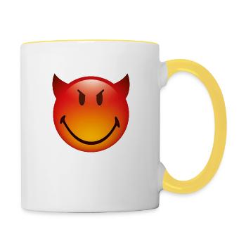 Smiley Glossy Devil - Tasse zweifarbig - Weiß/Gelb - Rechts