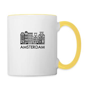 amsterdam - Mug contrasté - blanc/jaune - Droite