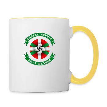 Pays Basque - Euskal Herria - Mug contrasté - blanc/jaune - Droite