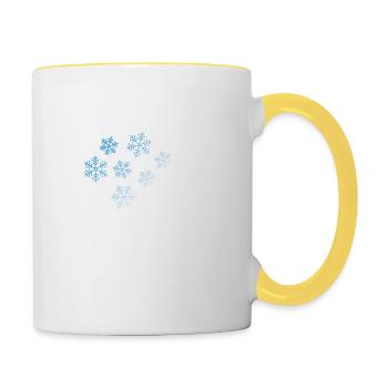 Winter Schneeflocke - Tasse zweifarbig - Weiß/Gelb - Rechts