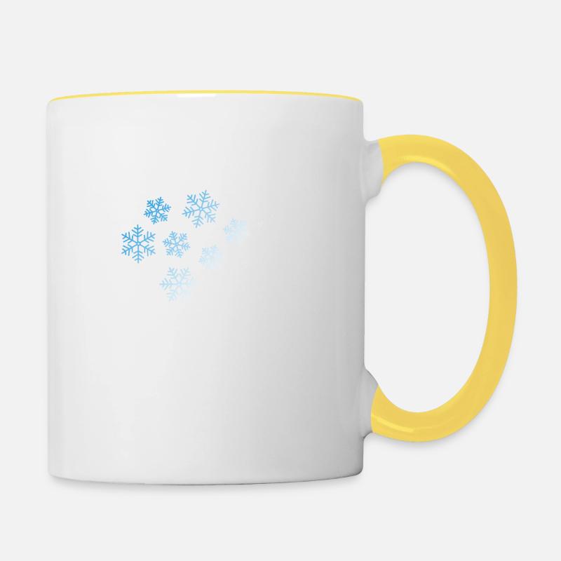 Flocon de neige d’hiver - Mug contrasté - blanc/jaune