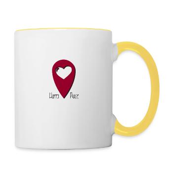 Location Herz "Happy Place" - Contrasting Mug - white/yellow - Right