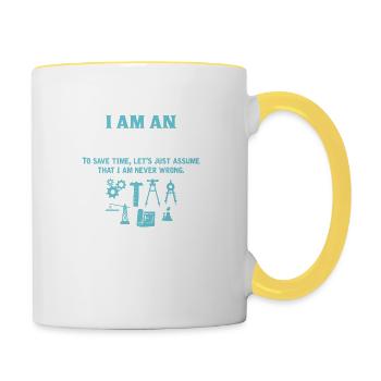 I Am An Engineer... - Contrasting Mug - white/yellow - Right