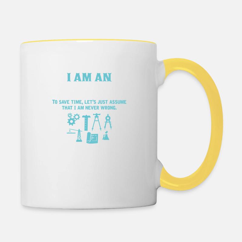 I Am An Engineer... - Contrasting Mug - white/yellow