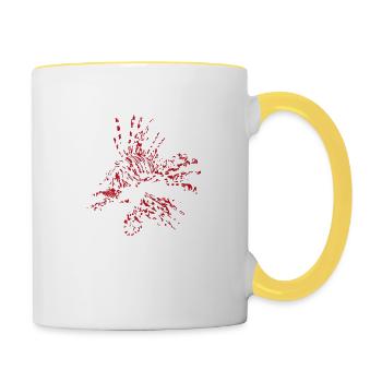 Feuerfisch - Tasse zweifarbig - Weiß/Gelb - Rechts