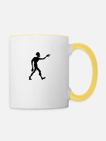 Zombie Walk - Tasse zweifarbig - Weiß/Gelb