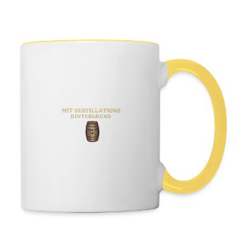Whisky ist Bier cooler Spruch - Tasse zweifarbig - Weiß/Gelb - Rechts
