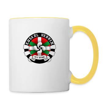 Pays Basque - Euskal Herria - Mug contrasté - blanc/jaune - Droite