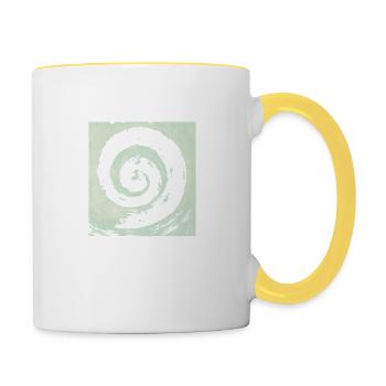 GRÜNE SPIRALE - Tasse zweifarbig - Weiß/Gelb - Rechts
