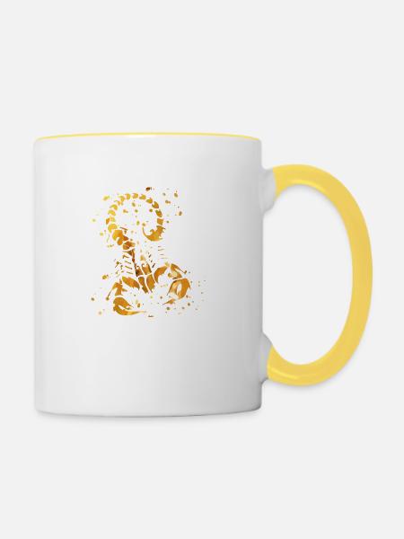 Skorpion - Tasse zweifarbig - Weiß/Gelb