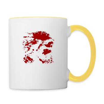 Éclaboussures de sang - Mug contrasté - blanc/jaune - Droite