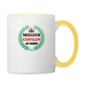 Meilleur copain du monde - Mug contrasté - blanc/jaune - Droite