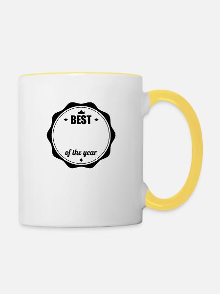 Anpassen / Anpassung / fertigen / Customize it - Tasse zweifarbig - Weiß/Gelb