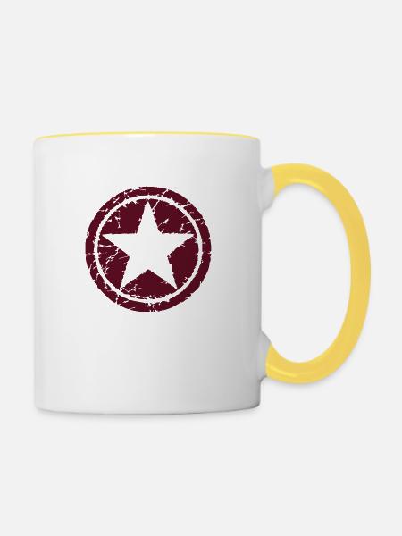 Star Stern 03 - Tasse zweifarbig - Weiß/Gelb