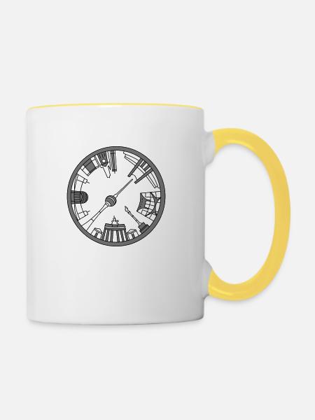 BERLIN Emblem - Tasse zweifarbig - Weiß/Gelb
