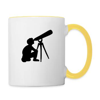 telescope young - Contrasting Mug - white/yellow - Right
