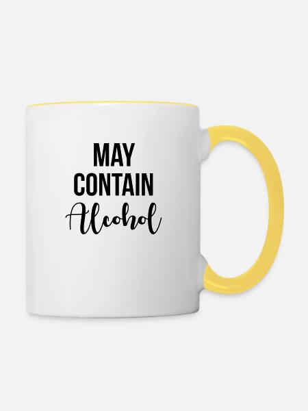 May contain alcohol - Tasse zweifarbig - Weiß/Gelb