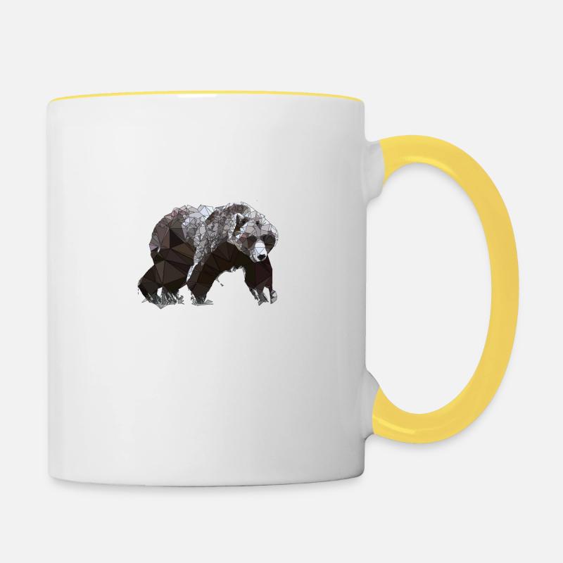 Bear origami - Contrasting Mug - white/yellow
