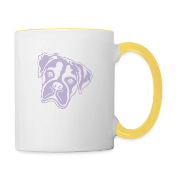 Boxer *hell* nur für dunkle Textilien - Tasse zweifarbig - Weiß/Gelb - Rechts