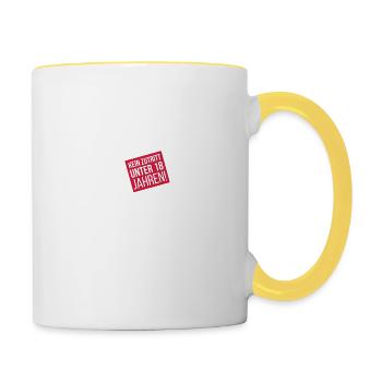 Swingerclub Karpfenangler Geschenk - Tasse zweifarbig - Weiß/Gelb - Rechts