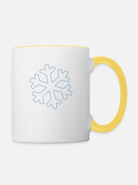 snow symbol - Tasse zweifarbig - Weiß/Gelb