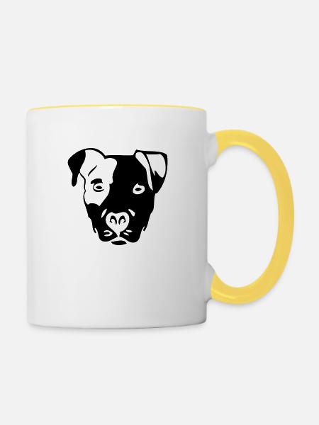 pitbull - Tasse zweifarbig - Weiß/Gelb