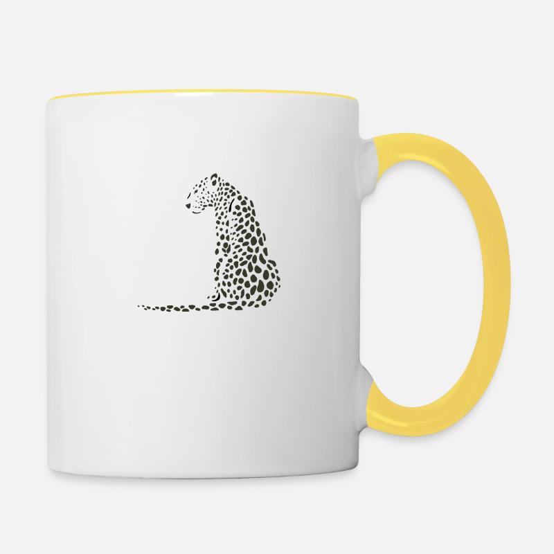 Leopard - Tasse zweifarbig - Weiß/Gelb