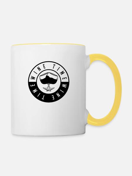 time wine - Tasse zweifarbig - Weiß/Gelb