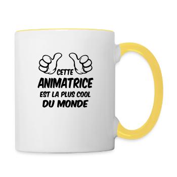 Animateur / Animatrice / Animator / Animador / No - Contrasting Mug - white/yellow - Right