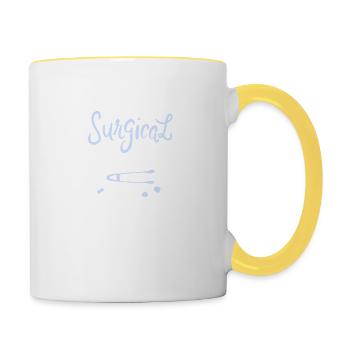Surgical gangsta for surgical nurses and doctors - Contrasting Mug - white/yellow - Right