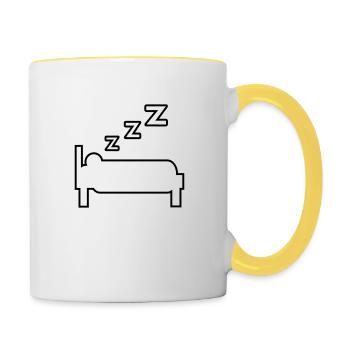 Dormir et ronfler - Mug contrasté - blanc/jaune - Droite