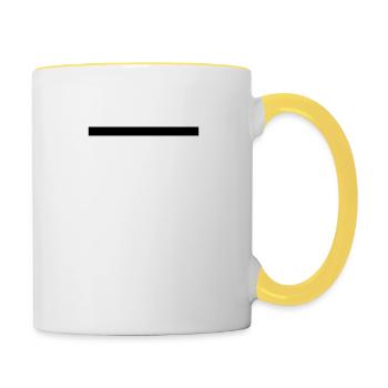 Barre noire rayures texte de base décor - Mug contrasté - blanc/jaune - Droite