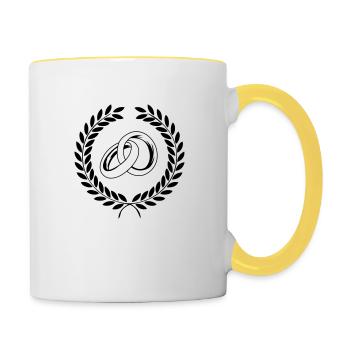 eheringe_003 - Tasse zweifarbig - Weiß/Gelb - Rechts