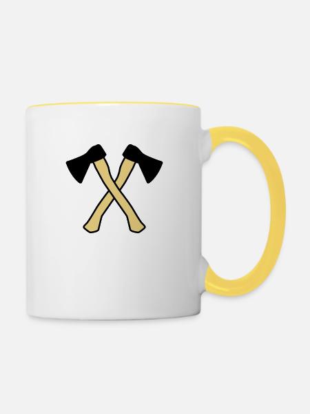 aexte icon - Tasse zweifarbig - Weiß/Gelb