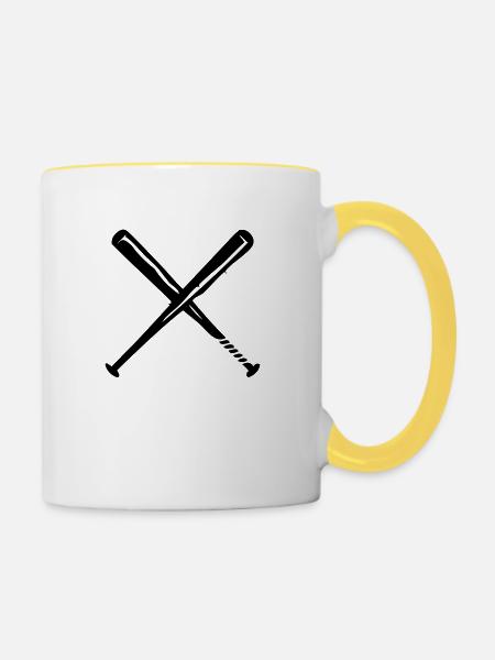 baseballschlaeger - Tasse zweifarbig - Weiß/Gelb