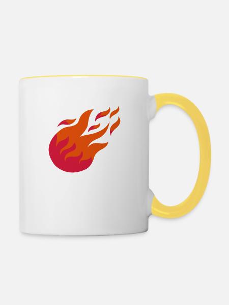 fireball_2 - Tasse zweifarbig - Weiß/Gelb