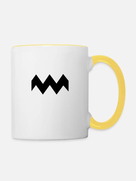 Zickzack - Tasse zweifarbig - Weiß/Gelb