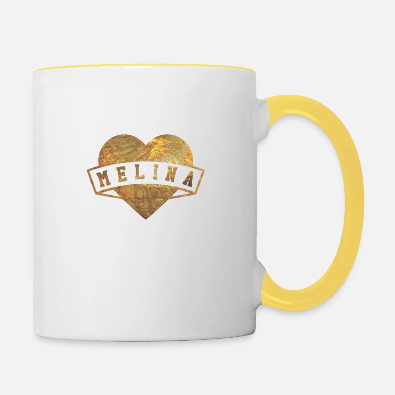 Melina - Contrasting Mug - white/yellow