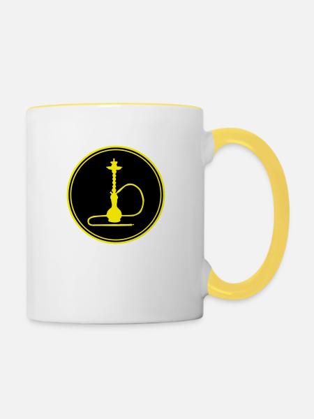shisha icon - Tasse zweifarbig - Weiß/Gelb