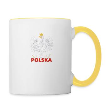 POLSKA ORZEł POLNISCHE ADLER - Tasse zweifarbig - Weiß/Gelb - Rechts