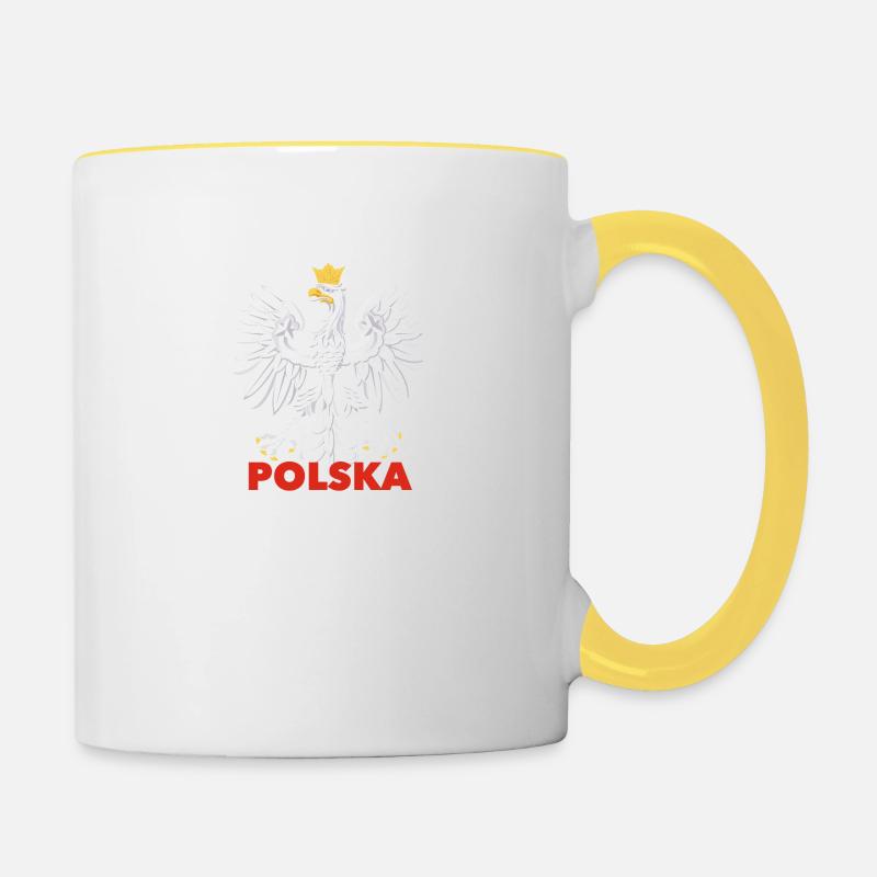 POLSKA ORZEł POLISH EAGLE - Mug contrasté - blanc/jaune