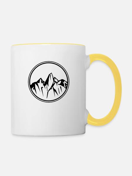 mountains - Tasse zweifarbig - Weiß/Gelb