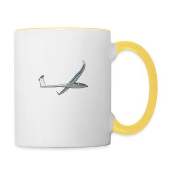 Glider flight glider glider - Contrasting Mug - white/yellow - Right