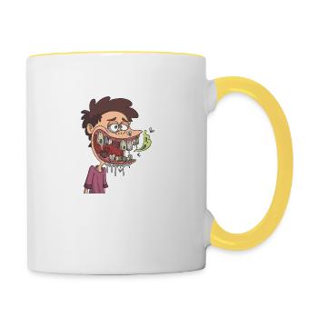 Inadequate oral hygiene bad breath - Contrasting Mug - white/yellow - Right