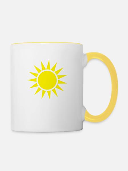 sonne - Tasse zweifarbig - Weiß/Gelb